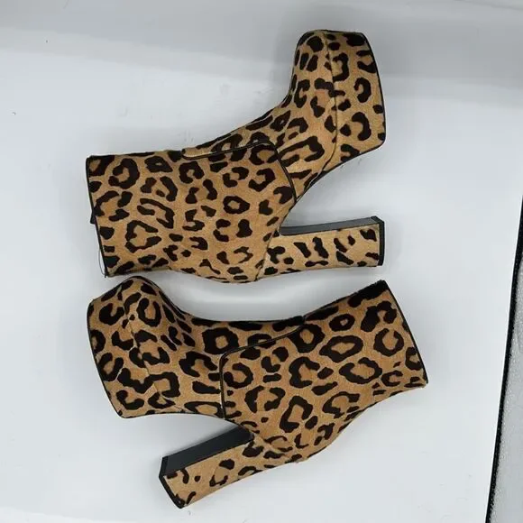 NIB Saint Laurent Pony Hair Manto Natural Platform Ankle Boot Retro Size 37/US 7 - Picture 8 of 13